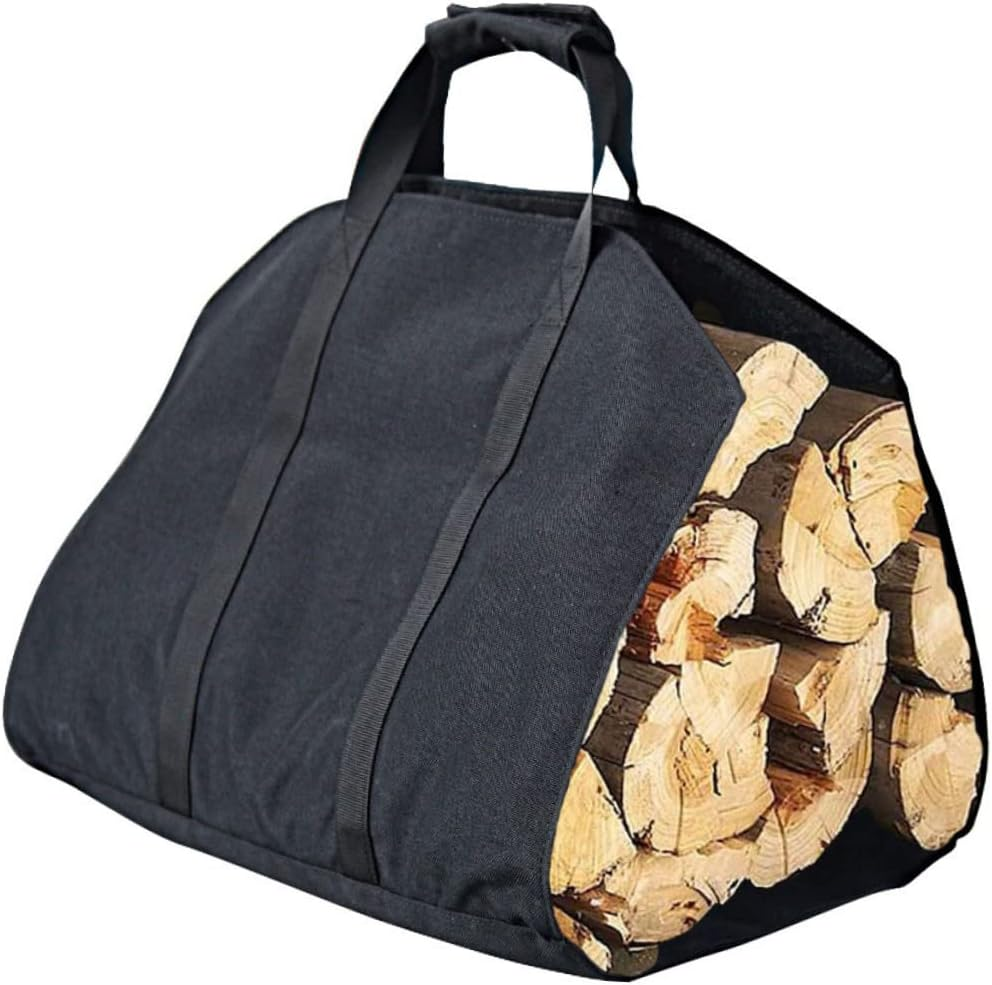 Mikinona Travel Tote Bag Firewood Carrier Large Capacity Storage Bag for Camping Canvas Easy to Carry image number 1