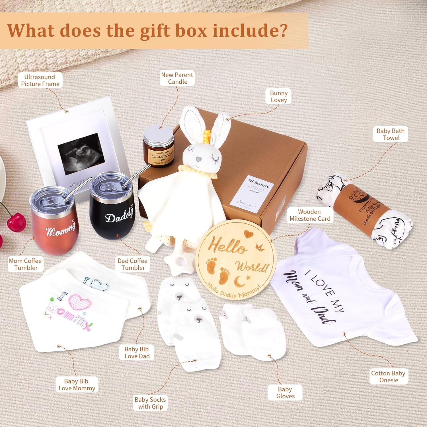 Gender Reveal Gifts, New Mom Gifts for Women, 12Pcs 1St Trimester Pregnancy Gift for Expecting Mom, Baby Shower Gifts for Mom to Be, Baby Essentials for Expecting Parents to Be image number 6