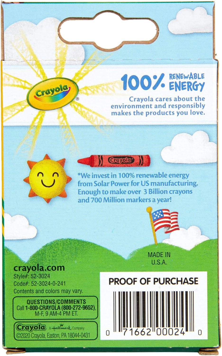 CRAYOLA 24 Pack Regular Crayons, Perfect for Art, Colouring and Drawing, Classic Crayola Colours, Preferred by Teachers, Child Safe and Nontoxic, 52-3024 image number 1