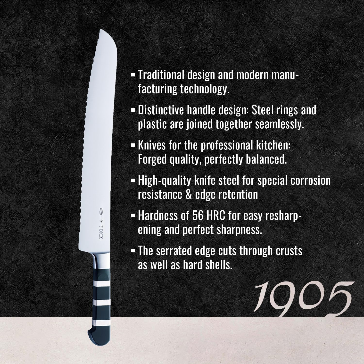 F.Dick 1905 Series Utility Knife Serrated Edge 32Cm C&C/P FD-81939-32-2 image number 2