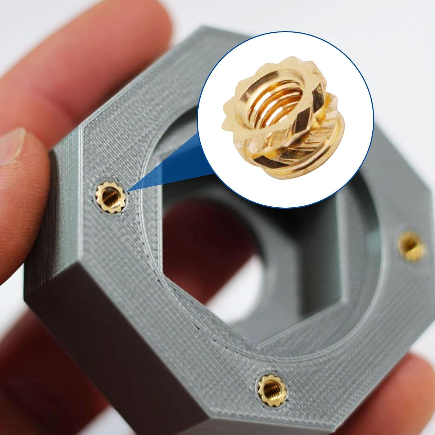 415-Piece Brass Threaded Inserts Kit - M2 M3 M4 M5 M6 Heat Set Inserts for 3D Printing & Plastic Molding, High-Temperature Resistance Knurled Nuts for DIY Projects, Automotive and Electronics