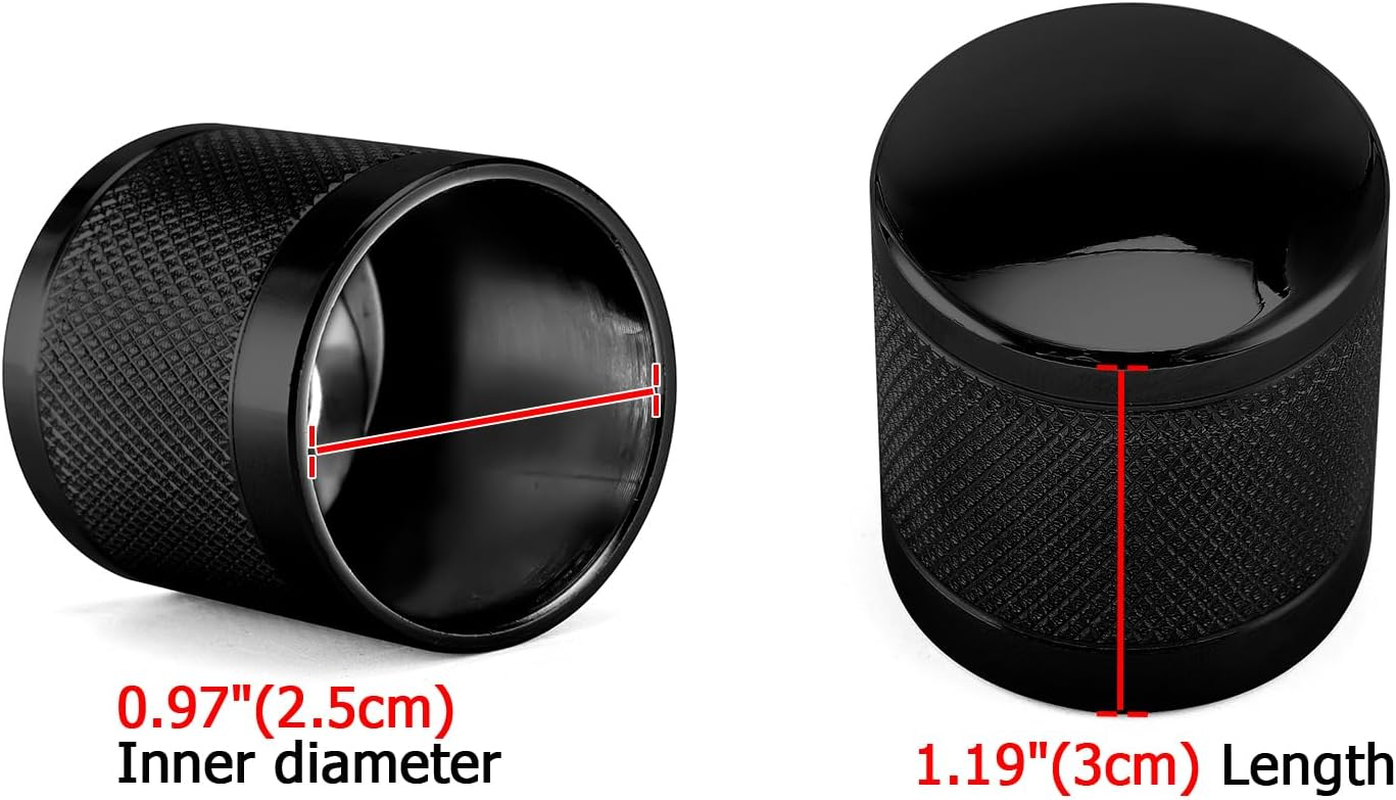 Wsays 4PCS Docking Hardware Cover Kit Knurled Magnet Caps Black Compatible with Harley Sportster XL Softail Dyna Touring Electra Glide Street Glide Road King 1994-2025 image number 6