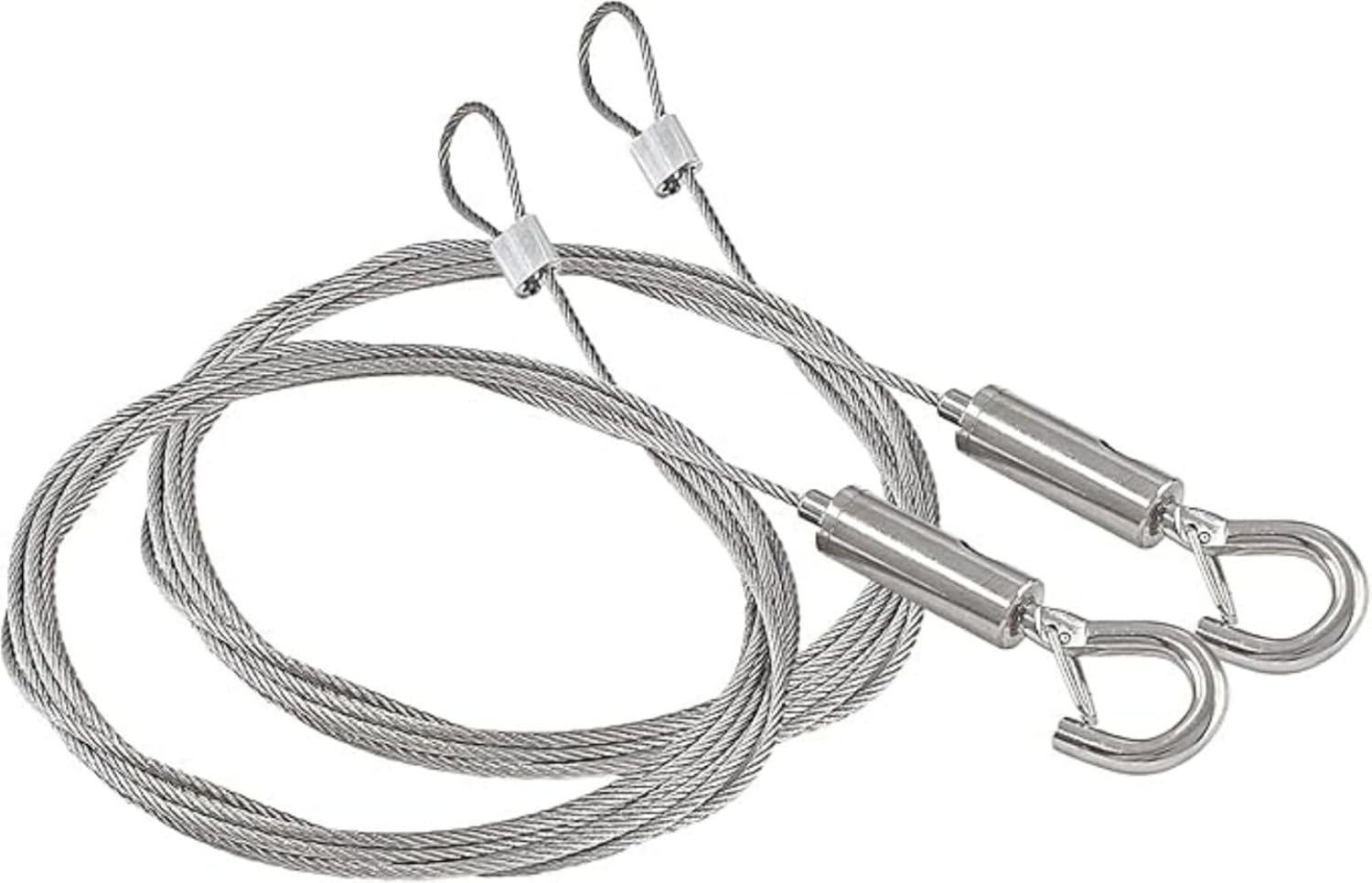 2Pcs Adjustable Picture Hanging Stainless Steel Wire with Loop and Hook,1.5 Mm X 2 M Heavy Duty Picture Hanging Wire Stainless Steel Heavy Duty Hanging Rope for Picture, Mirror Hanging Hardware image number 4