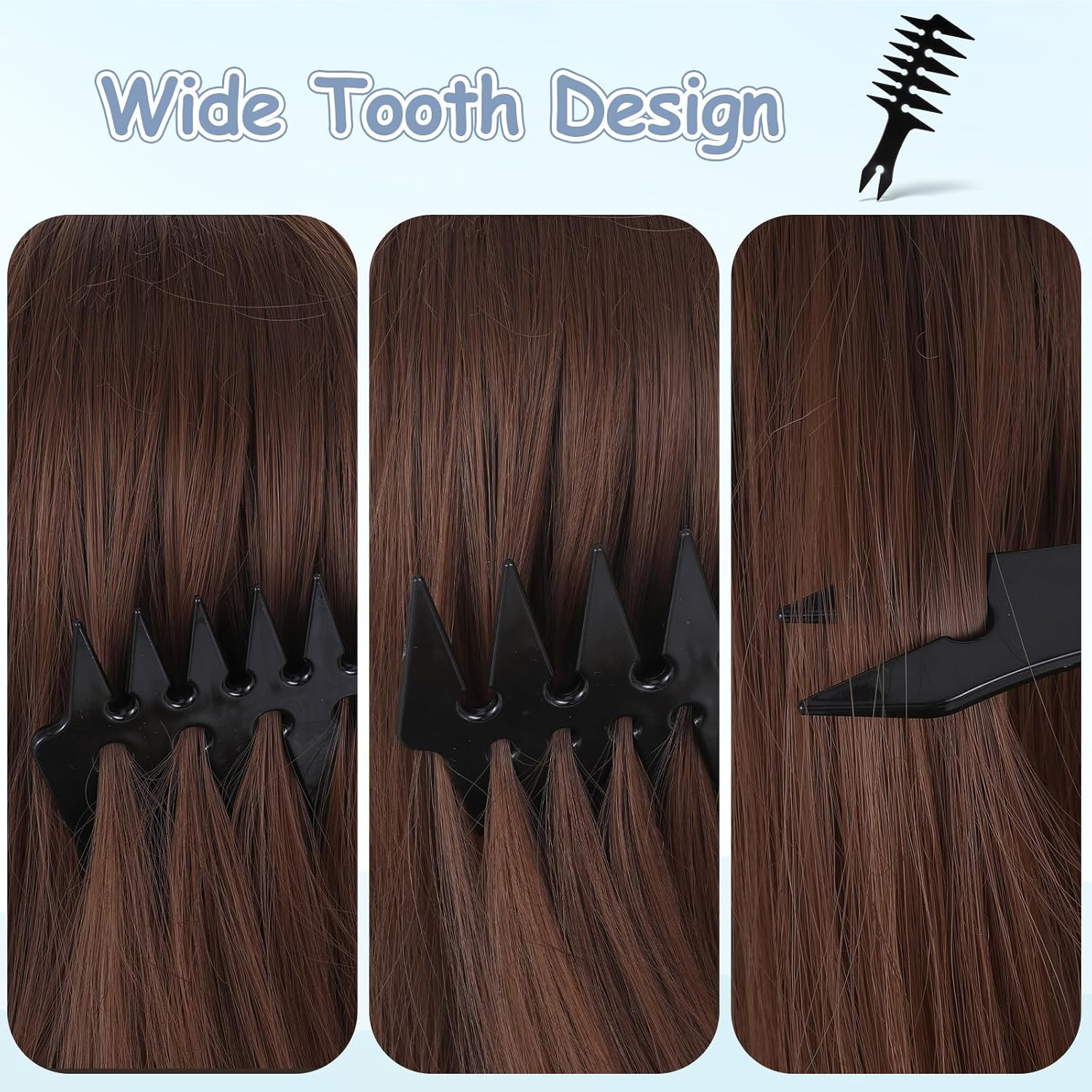 Hair Wide Tooth Comb - Double Sided Detangling Comb for Men'S Hairstyling image number 6
