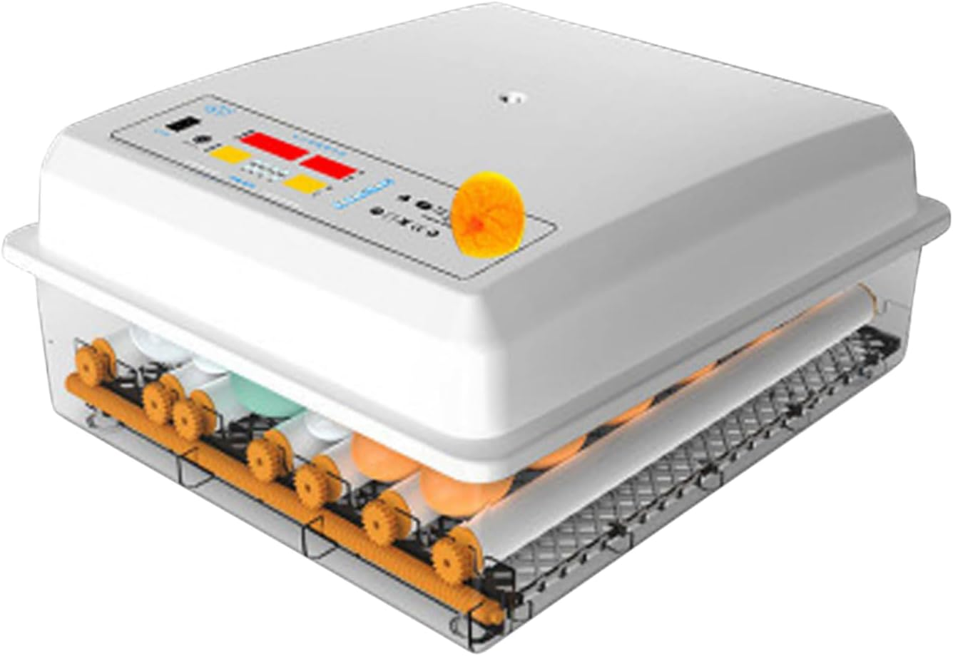 36 Egg Incubator Automatic Digital Led Hatch Turning Chicken Duck Eggs Poultry Adjustable Temp & Humidity, Alarm Function, Suitable for Chicken, Duck - White, 220V