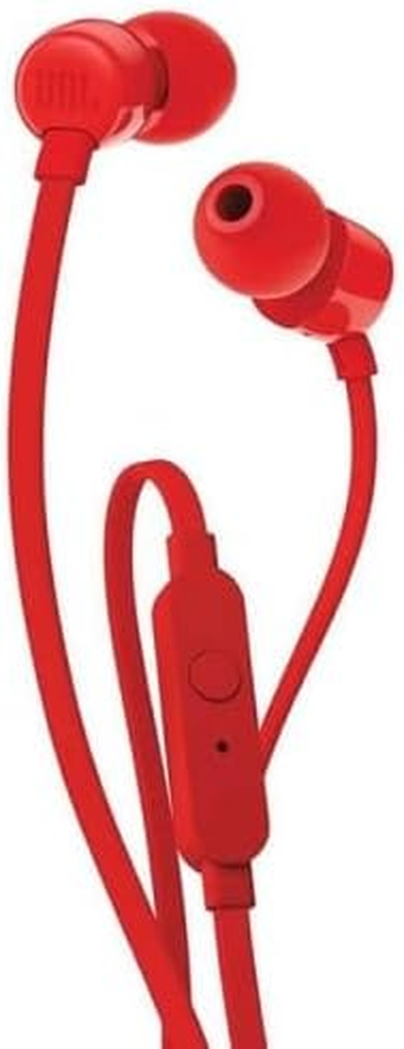 Watiowave Earphones with Microphone, Handsfree, Cable Control, Flat Cable, 1.11M, Red, for Calls and Music on the Go