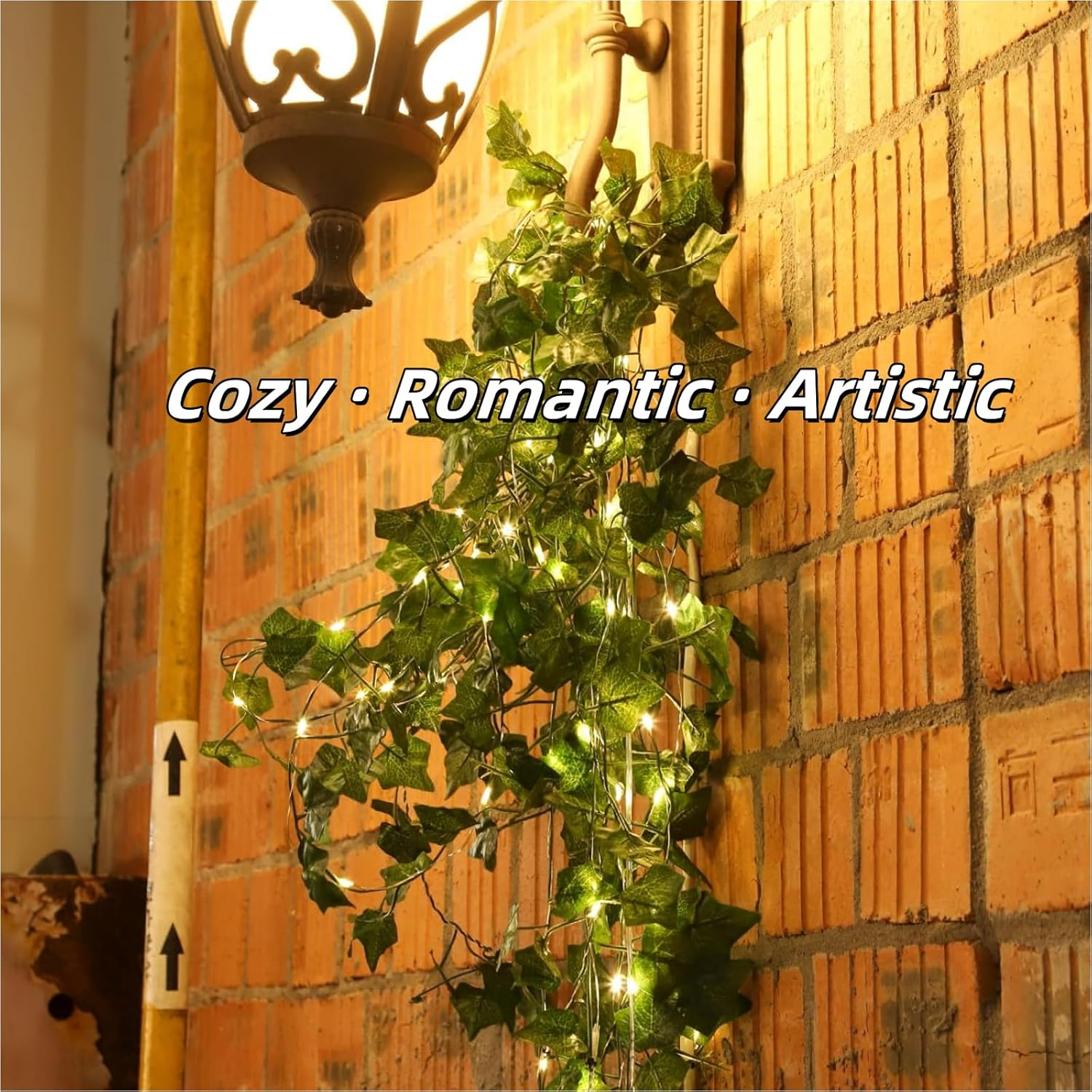 Luojinluoda 5M 50LED Leaf String Lights,Vine Lights, Battery Powered Green Leaf Garland Maple Fairy Lights for Indoor Outdoor Decor, Gardens, Weddings, Home Enhancement image number 2