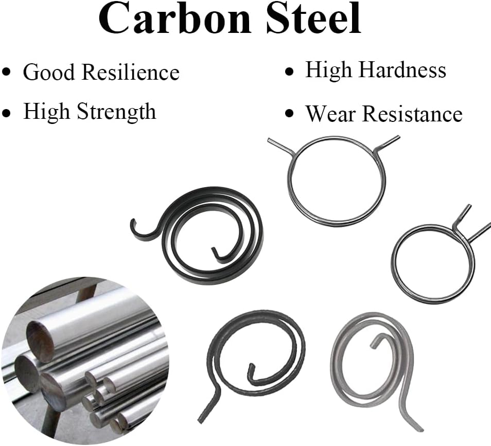 6Pcs Door Handle Springs Replacement,Round Head Design Door Handle Springs 2-Turn Coil Steel Spring Repair Set Door Lock Internal Spring Repair(Dia 30Mm) image number 1