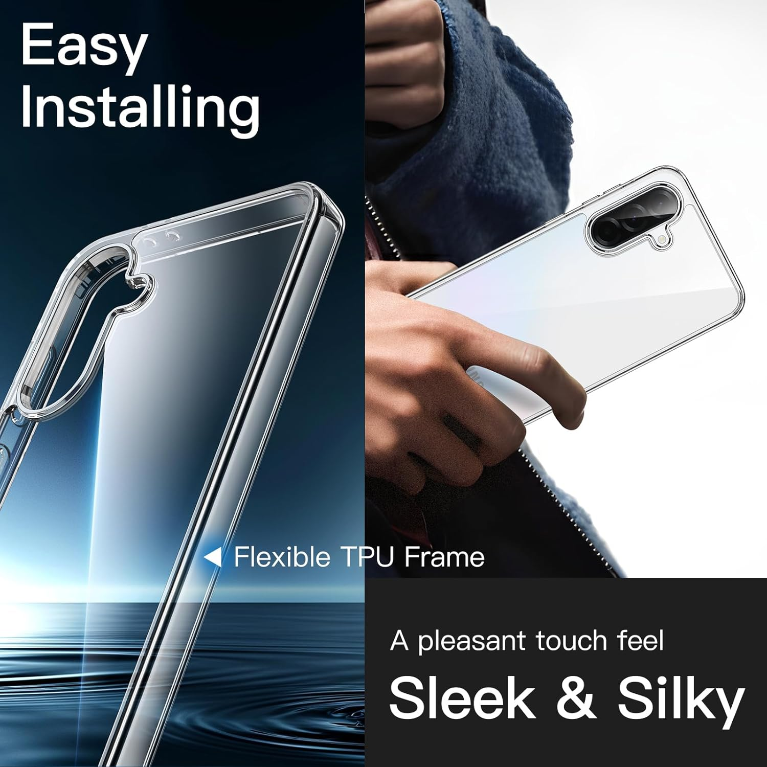 Jetech Case for Samsung Galaxy A36 5G, Non-Yellowing Shockproof Bumper Protective Phone Cover, Anti-Scratch Hard PC Back (Clear) image number 6