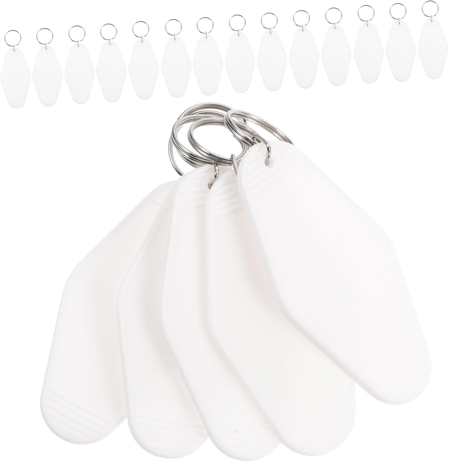TINEASUR 20Pcs Blank Keychain Tags for Luggage Backpack Key Labels for Travel Crafting Organization