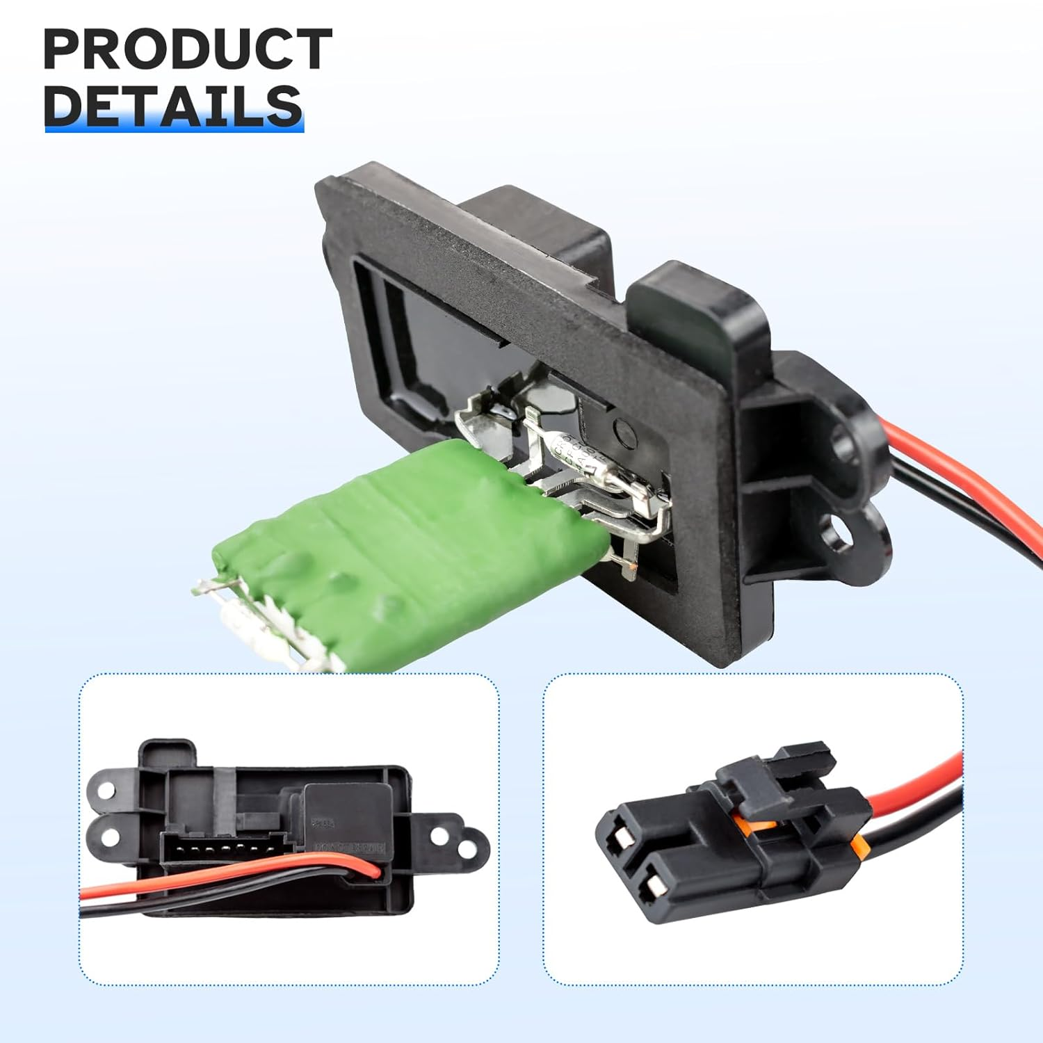 Front AC Blower Motor Resistor HVAC Heater A/C Kit for Chevy Silverado 1500 2500 Tahoe Avalanche Suburban, GMC Sierra Yukon XL, Cadillac Escalade, 2002 2003 2004 2005 2006, 15-81086 89019088 RU571 image number 1