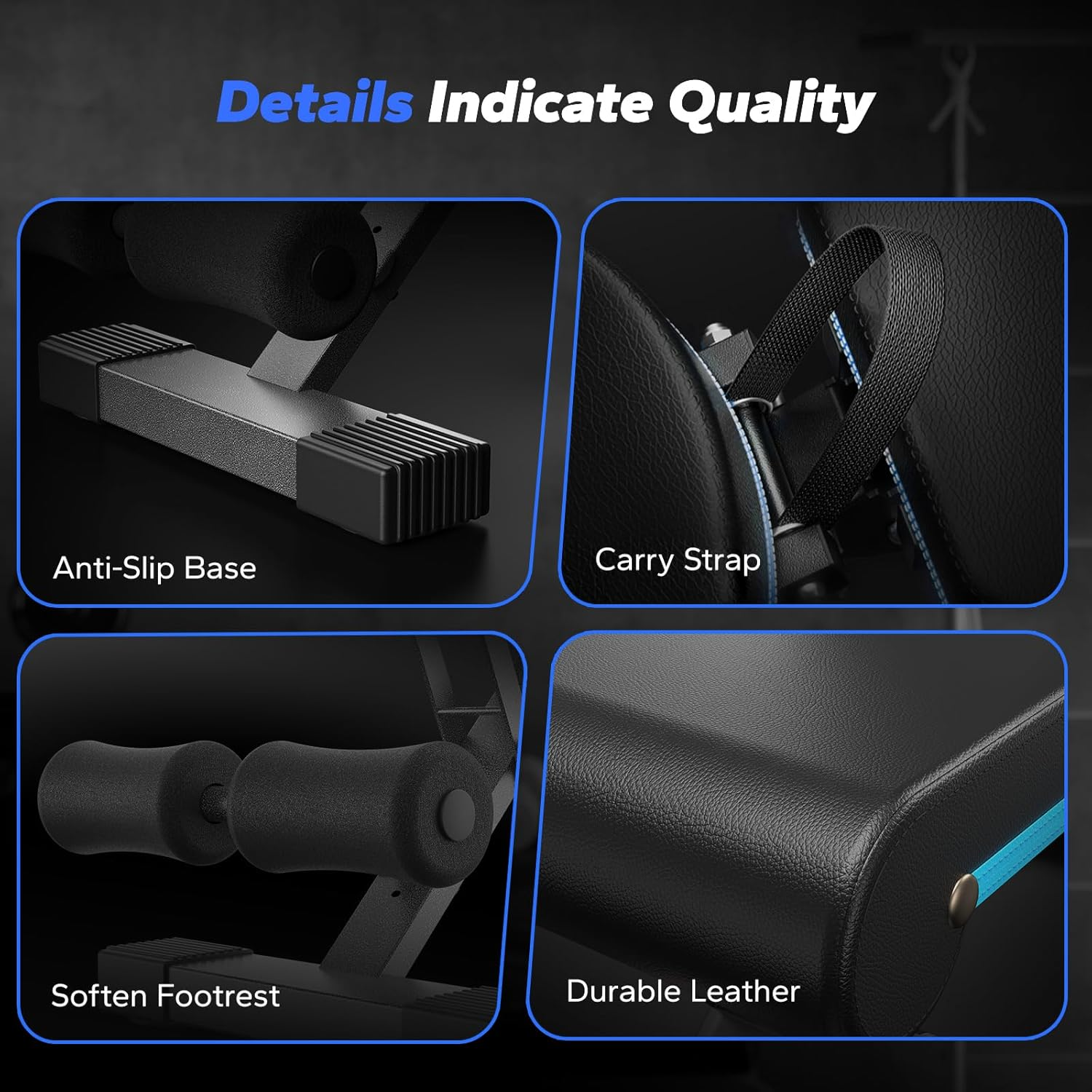 MERACH Adjustable Weight Bench Press,450Kg Fast Folding Multi Station Home Gym Equipment Workout Bench Incline,Extended Head Support for Full Body Exercise&Fitness Equipment Strength Training - Black 2.0 image number 3