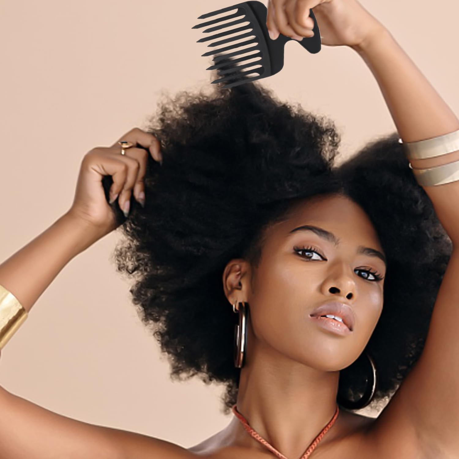 2 Pieces Wide Comb, Curly Comb, Hairstyle Making Tools, Portable Comb, Hairdressing Salon Tool image number 3