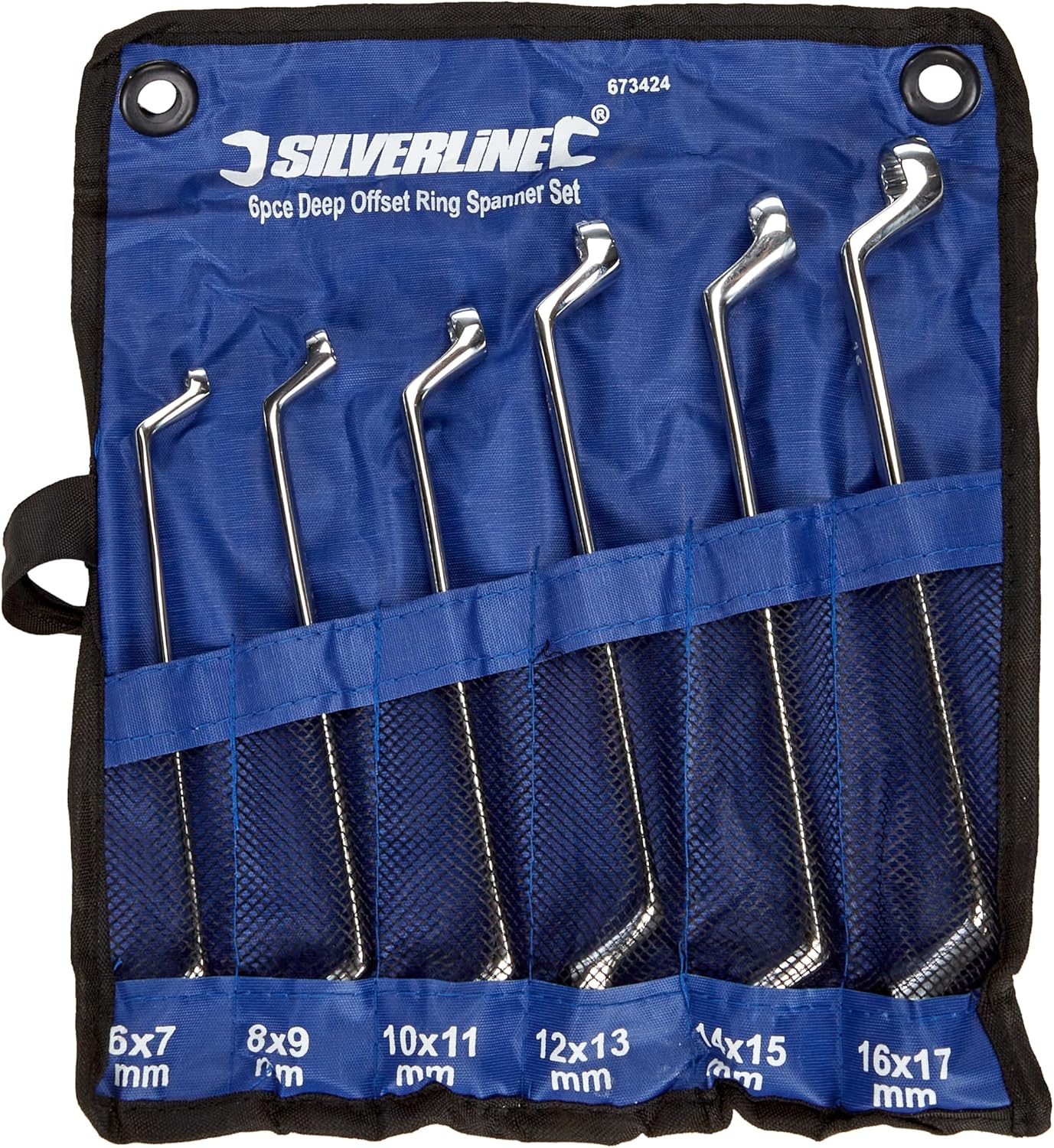 Silverline 673424 Deep Offset Ring Spanners Set 6Pce 6-17 Mm