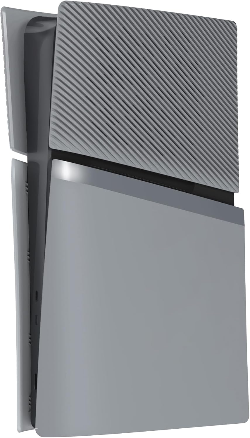 Extremerate Excover Console Replacement Top Bottom Cover Compatible with Ps5 Slim Digital Edition, Side Panel Faceplate Back Plate with Cooling Vent Compatible with Ps5 Slim Digital - New Hope Gray image number 4