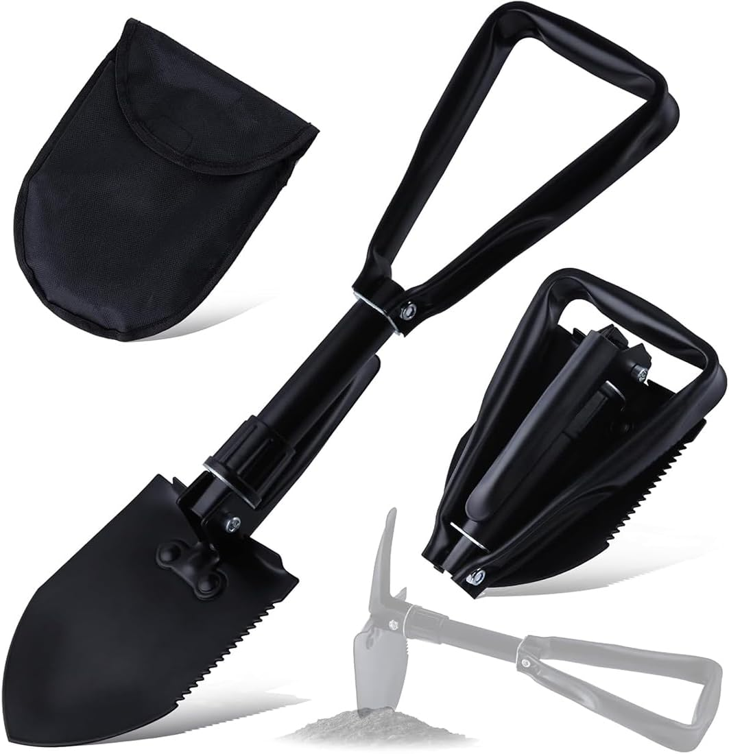 Mini Folding Gardening Shovels High Carbon Steel Portable Camping Shovel for Military Style Entrenching Tool,Camping,Hiking, Digging,Backpacking,Car Emergency Multi Tool image number 5