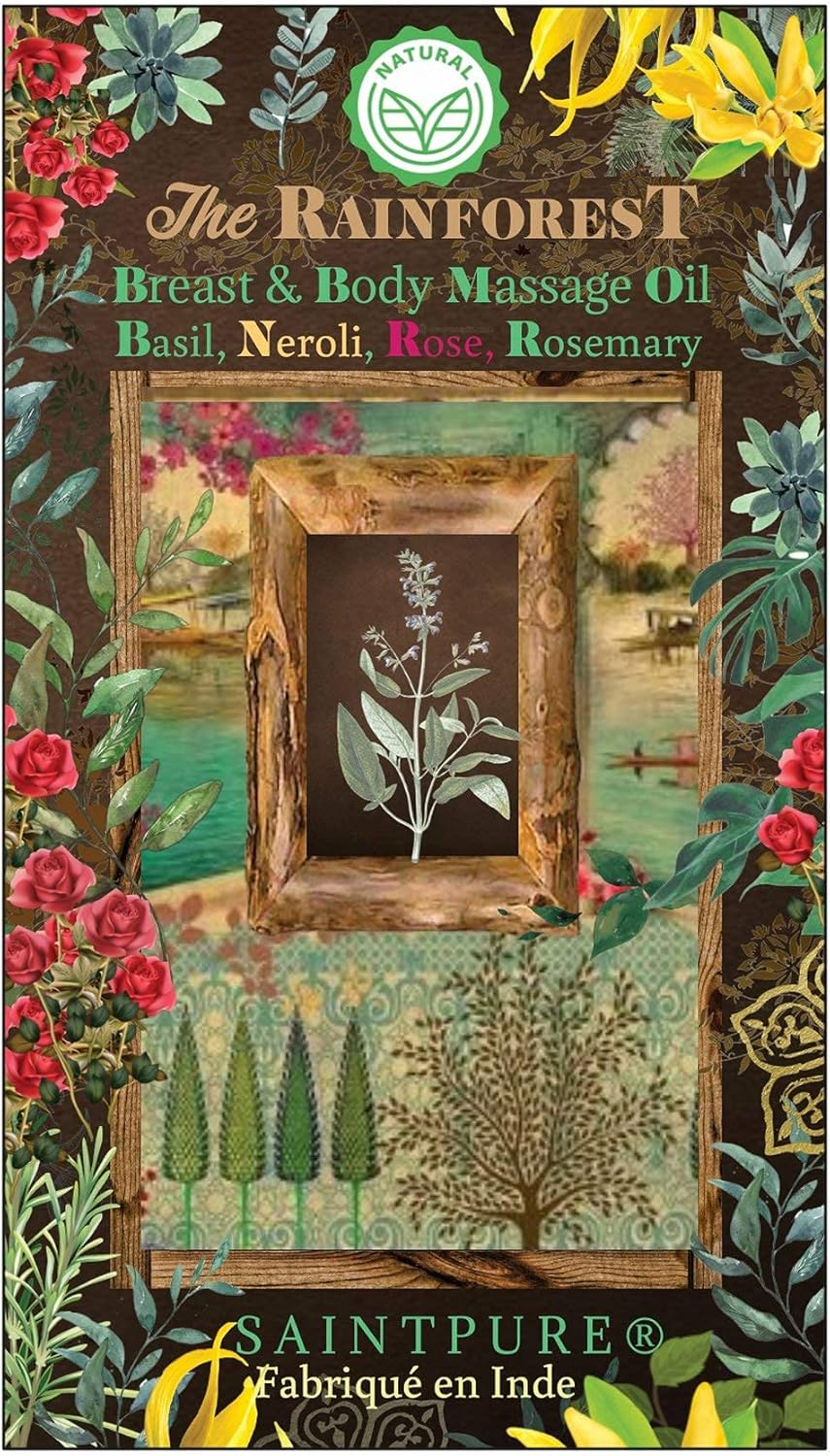 Saint Pure the Rainforest Breast & Body Massage Oil with Basil, Neroli, Rose & Rosemary (100Ml, Women) image number 2