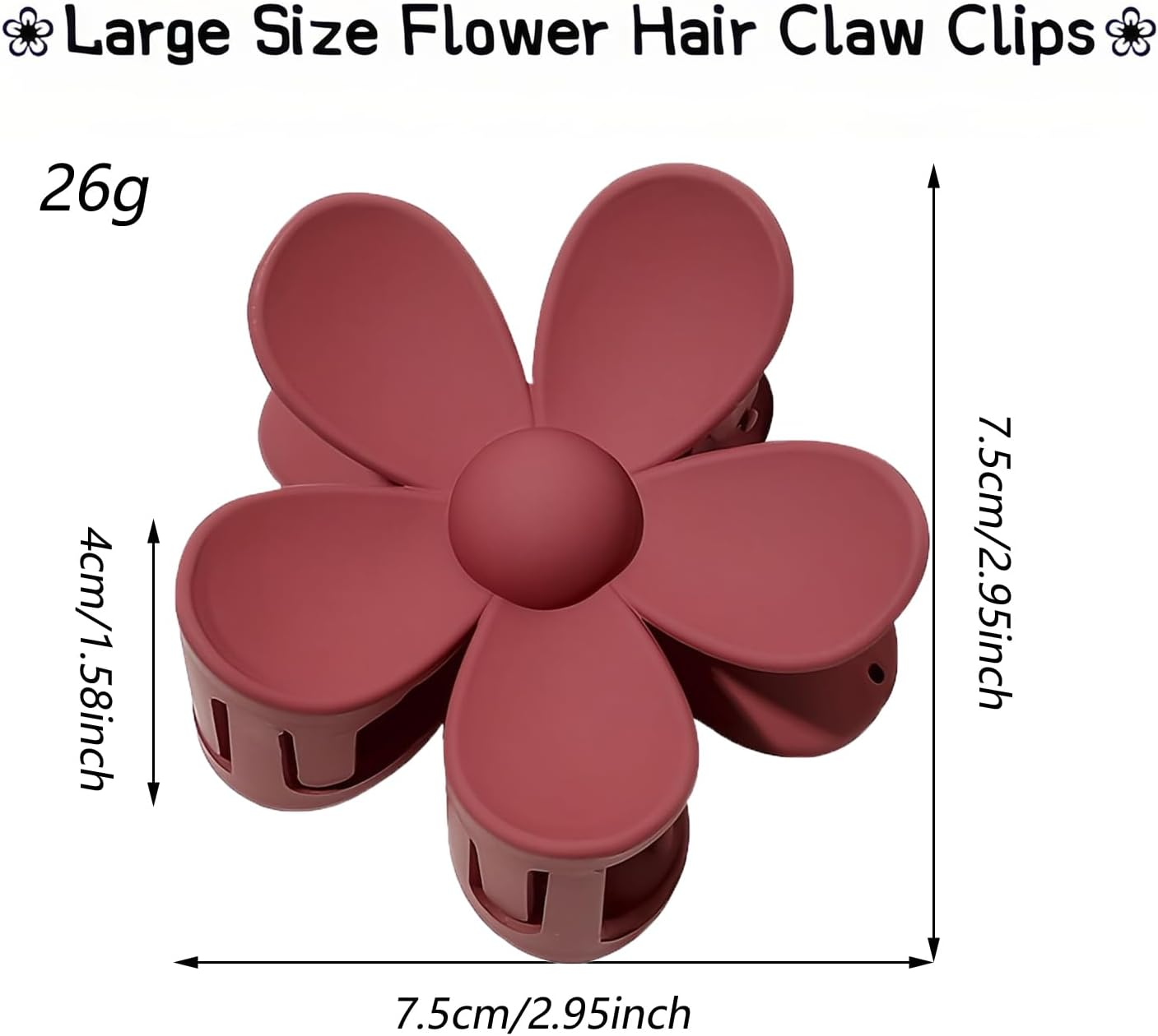 8PCS Flower Hair Clips Large Claw Clips for Women Thick Hair Cute Matte Hawaiian Dasiy Plumeria Hibiscus Hair Clips Strong Hold Non Slip for Women Girls Thin Hair Gifts 8 Colors image number 3