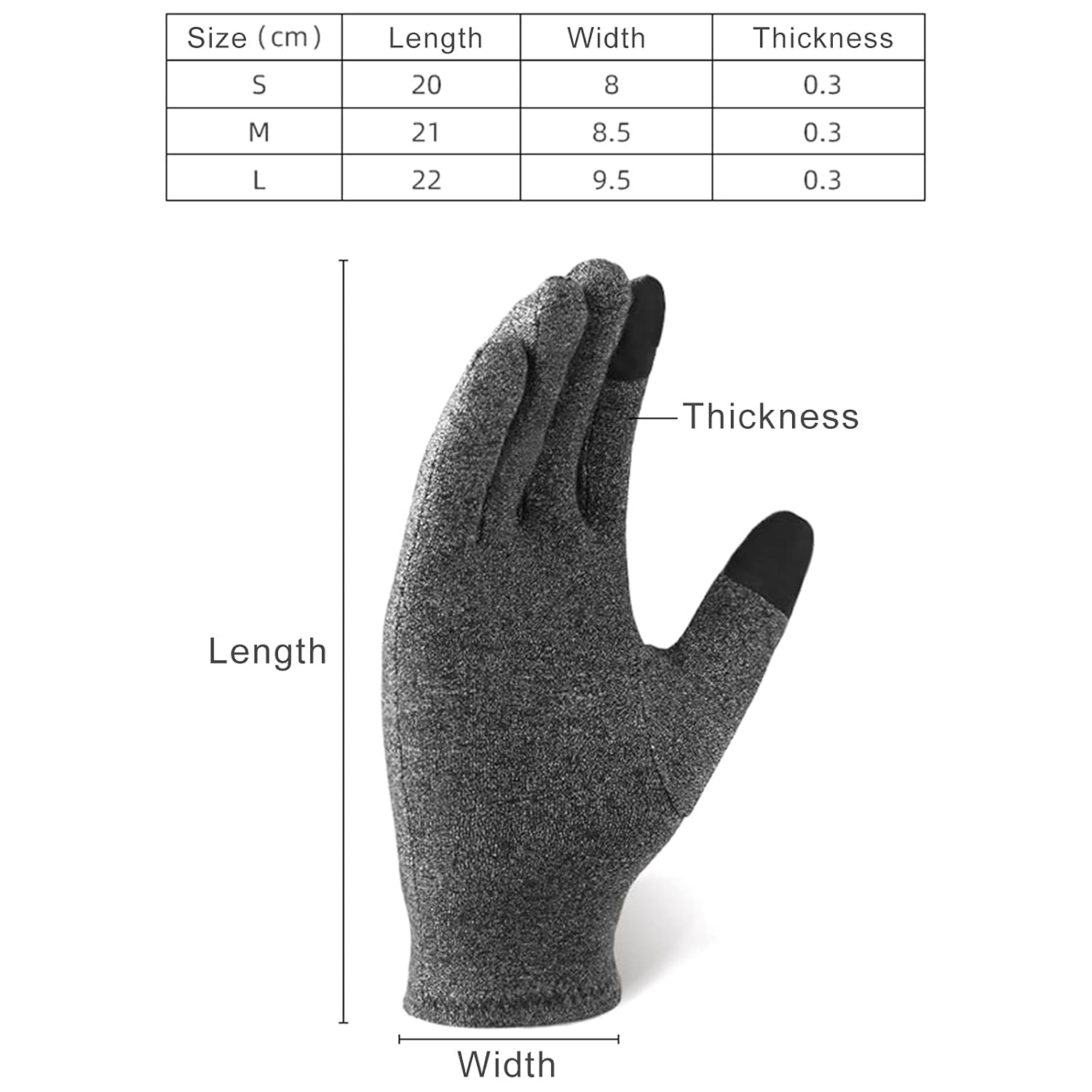 Full Compression Gloves Touch Screen Full Finger Glove Rheumatoid Arthritis Hand Support for Women Men Relief for Joint Wrist Thumb Pain S image number 4