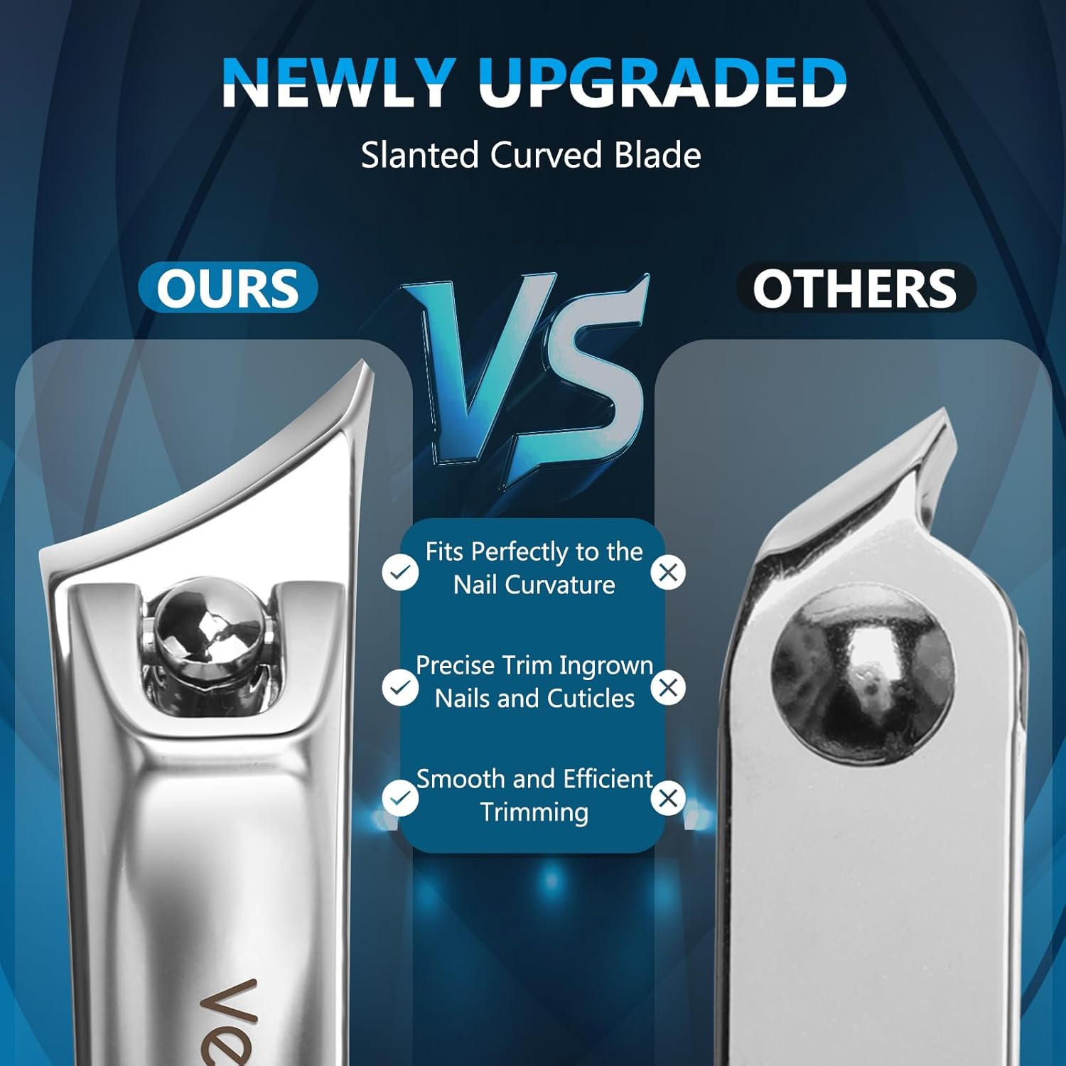 Vepkuso Nail Clippers&Toenail Clippers for Thick Nails for Seniors | Toe Nail Clippers Set for Ingrown Nails for Men | Manicure Kit &Nail Cutter for Women (Sliver(Ac)) image number 1