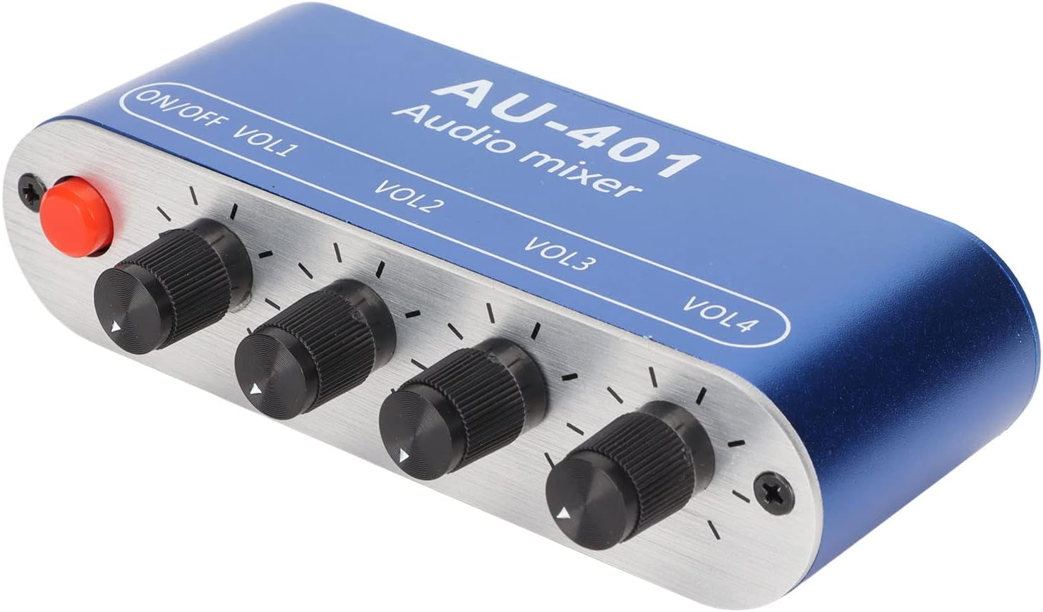 SOULONG Stereo Mixer, Durable Aluminum Alloy Shell, Mixer Stereo Sound, Splitter with Bass and Treble Control, Efficient Power Usage, Compatible with Various Devices, 4 in 1 Out image number 3