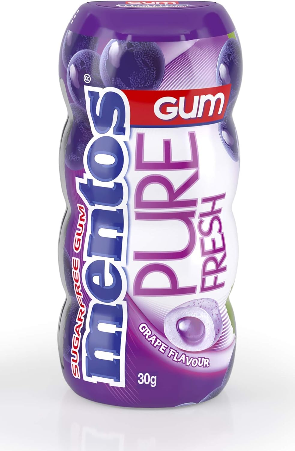 MENTOS Strawberry Sugar Free Sour Chewing Gum Bottle, 10 X 30 G image number 2