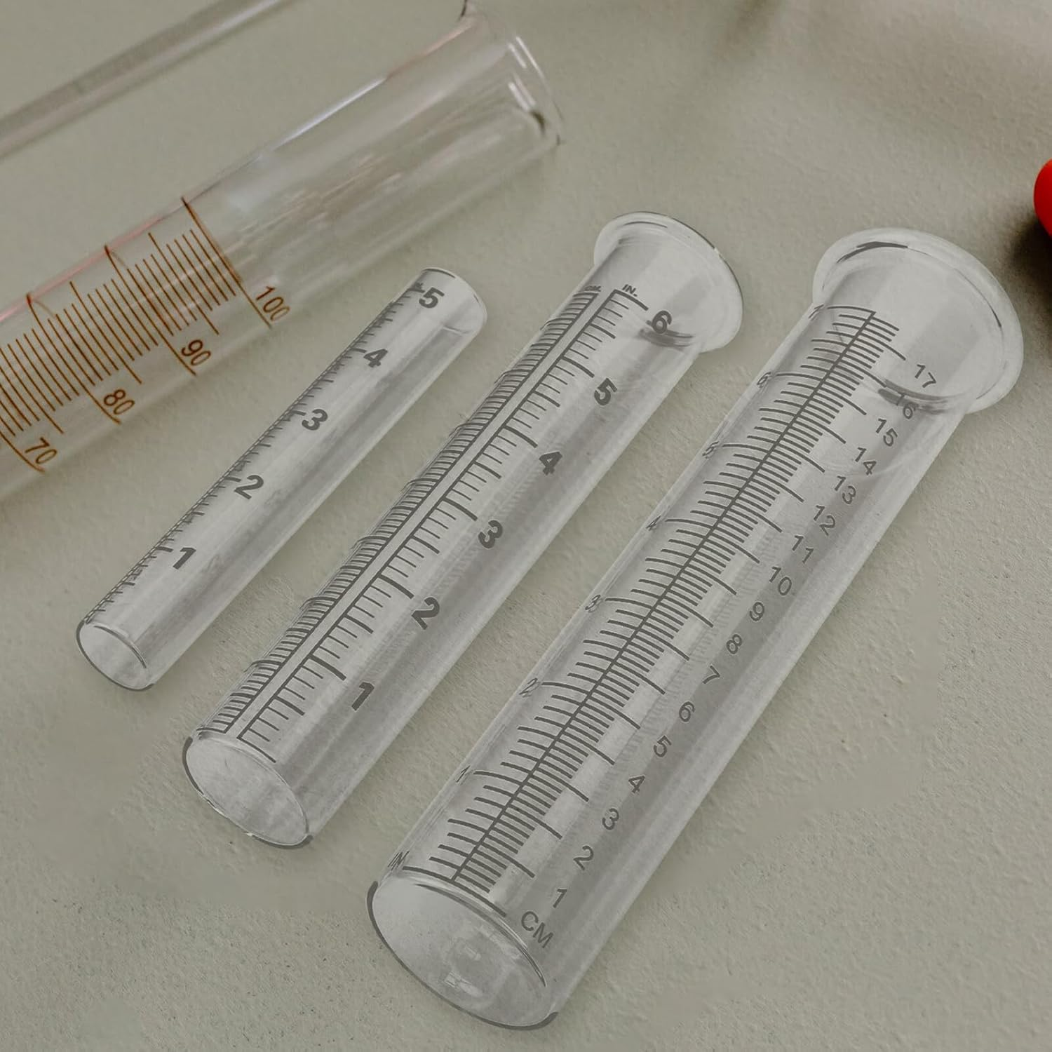 Ifundom 3Pcs Glass Rain Gauge Tubes Precision Rainfall Measuring Cylinders Outdoor Weather Instrument Transparent for Garden Use image number 1