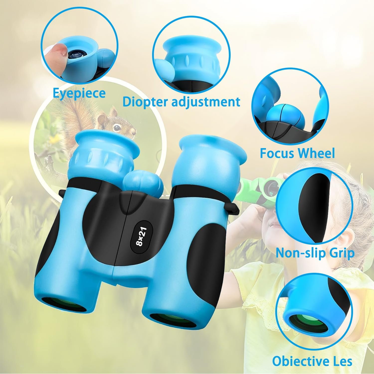 Binoculars for Kids, Durable Toy Binoculars for - Perfect Binoculars for Boys & Girls, Outdoor Exploration, Bird Watching & outside Play Hiking(Pink) image number 1