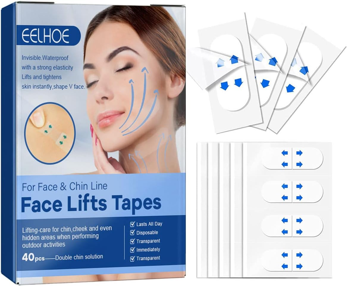 RAYWE 40PCS V Face Invisible Tape Face Lifting Firming Adhevise Tape Skin-Friendly Soft Elastic Waterproof Lasting Lifting Patch image number 3