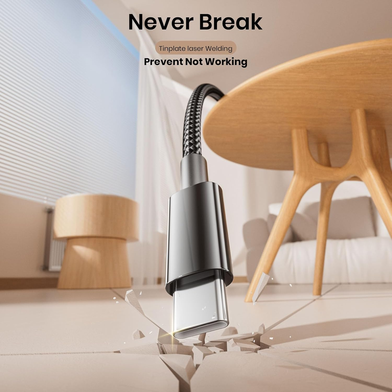 Multi Charger Cable，2Pack 1.3M+1.3M 3 in 1 Charging Cable with Micro USB/USB Type C/USB Type C Braided for Iphone15, Android Samsung S22 S20, Huawei, Nexus, Nokia,Lg,Kindle Fire ETC image number 6