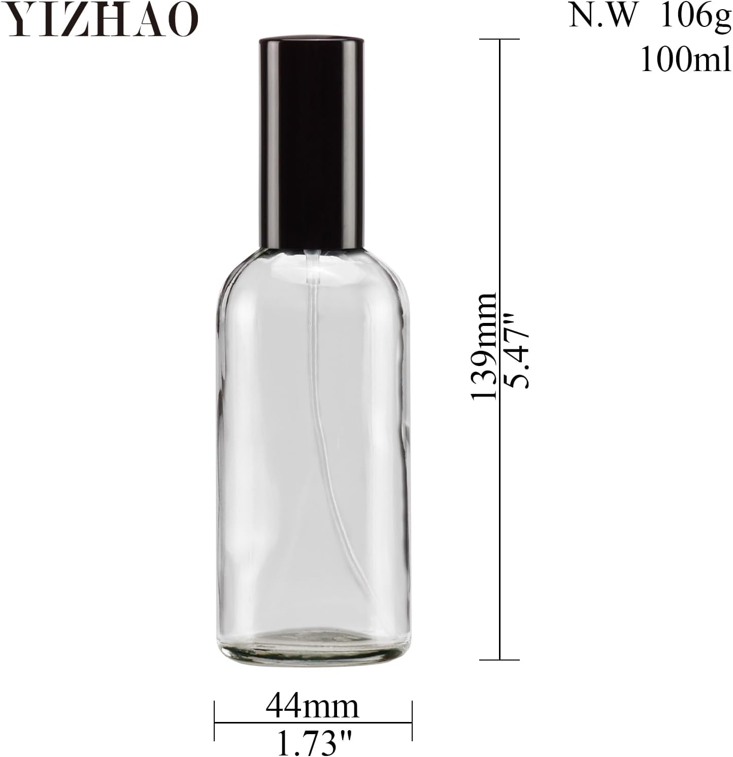 YIZHAO Transparent Spray Bottle 100 Ml, Small Glass Spray Bottle with Atomiser for Essential Oils, Cosmetics, Perfume, Cleaning, Travel Bottle, Pharmacist, Set - 9 Pieces image number 4