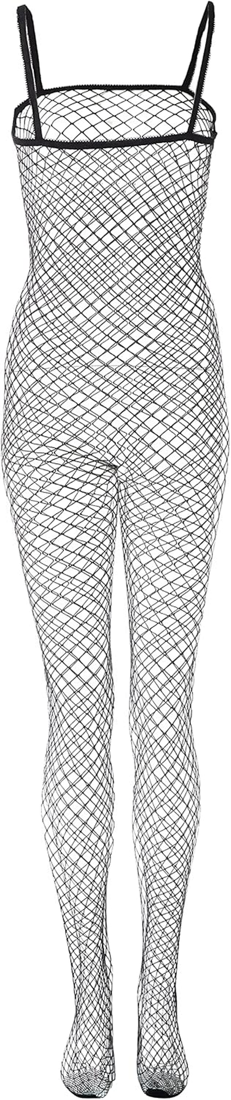 Leg Avenue Women'S Industrial Fishnet Spaghetti Strap Bodystocking