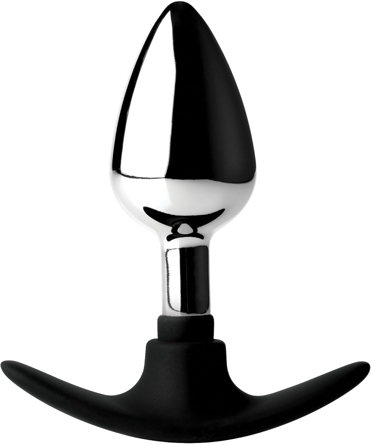 Master Series Dark Invader Metal and Silicone Anal Plug, Medium, Black/Silver image number 5