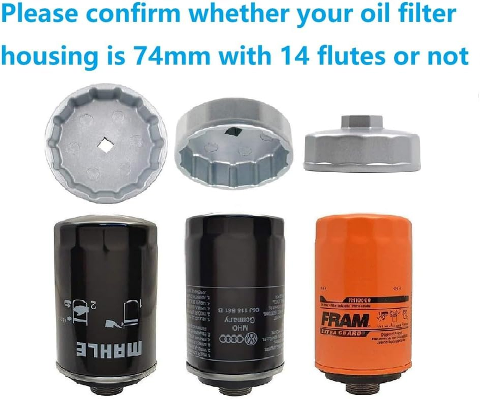 Ibetter 74.2Mm Oil Filter Wrench for Volkswagen Mercedes Benz VW Audi Porsche Mazda Vehicles with 74Mm X 14 Flute Cartridge Style Housing Caps image number 3