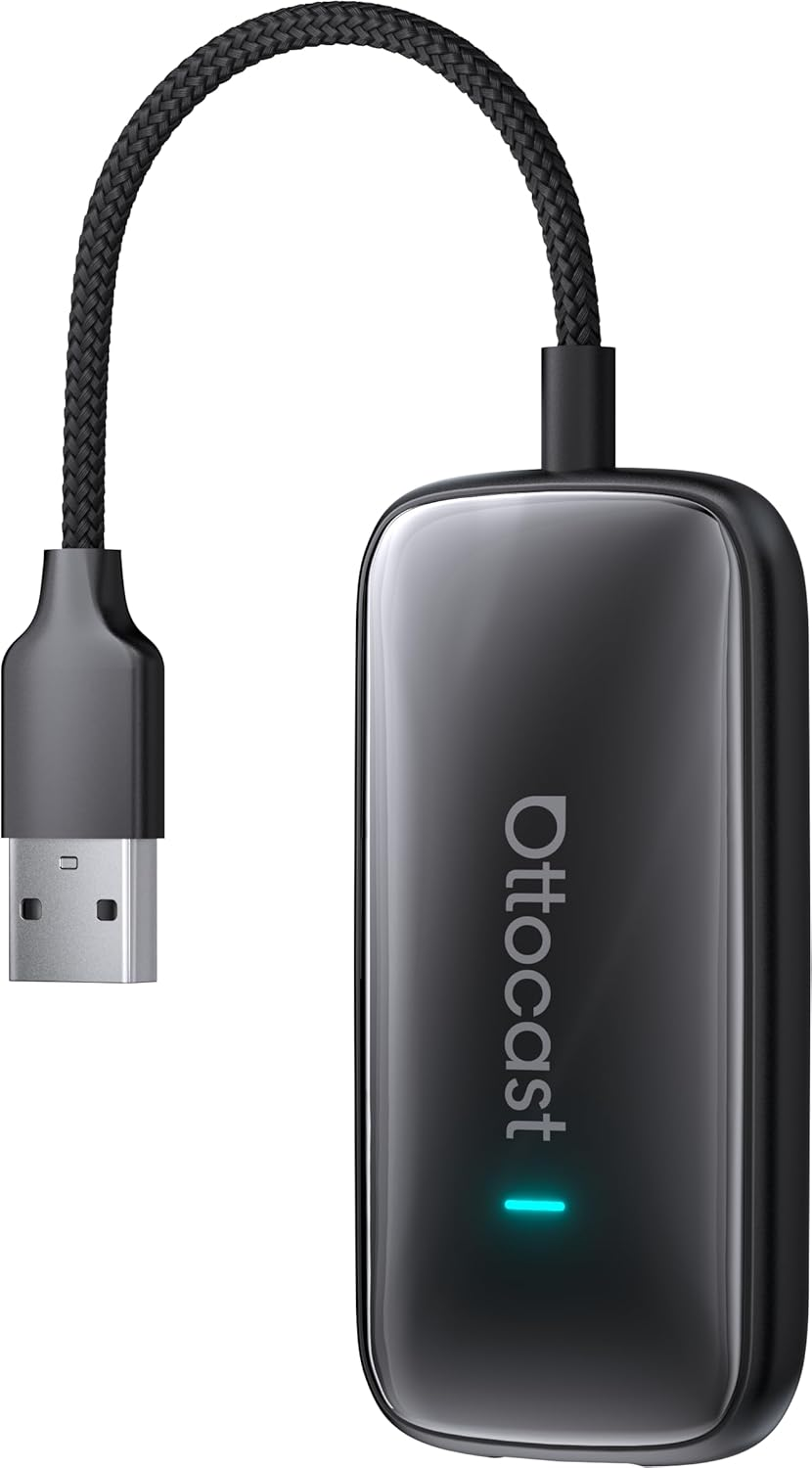 OTTOCAST Play2Video Ultra &ndash; Wireless Carplay & Android Auto Adapter with Youtube, Netflix, Spotify, IPTV | 5Ghz Wifi, Auto Connect, No Delay | Compatible with OEM Wired Carplay image number 3