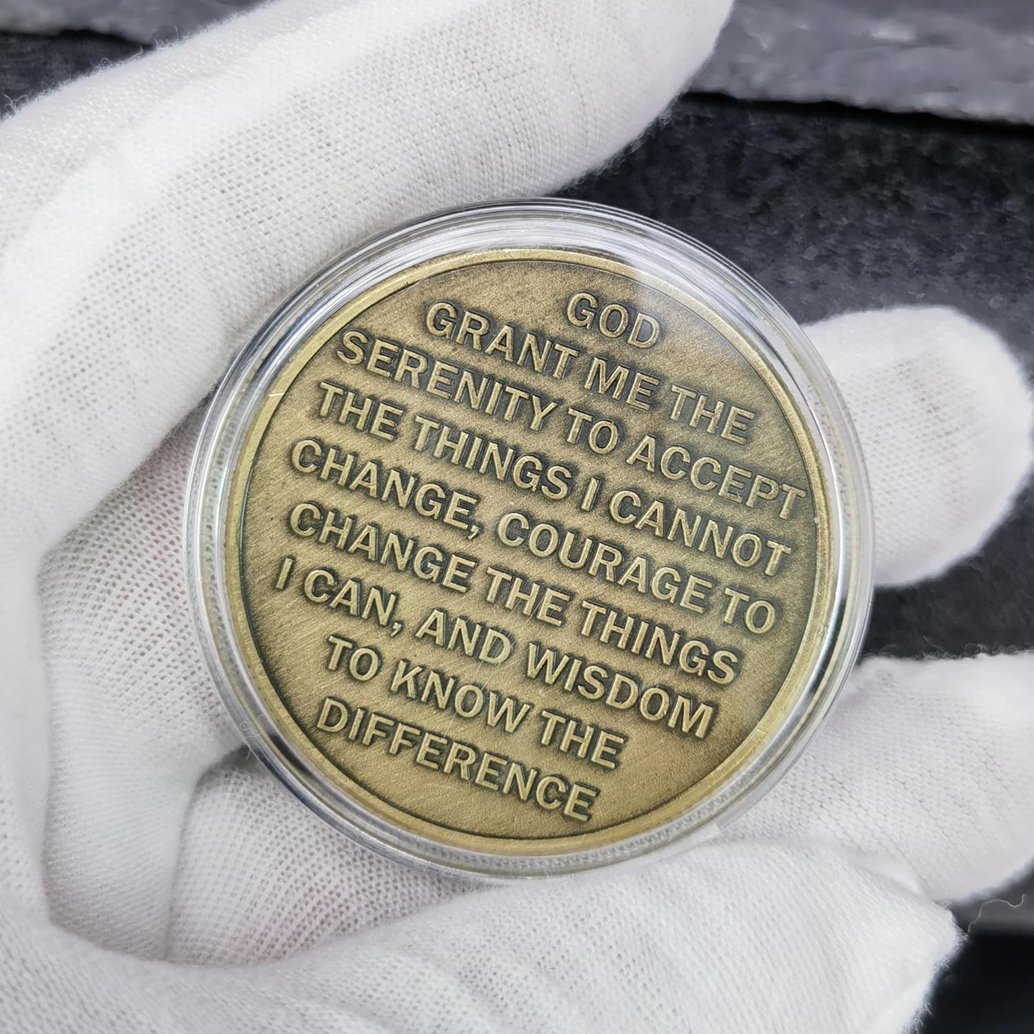 Phoenix Rising Lucky Coin Serenity Prayer Sobriety Coin Sober Gifts for Men or Women Addiction Recovery AA Medallion image number 1