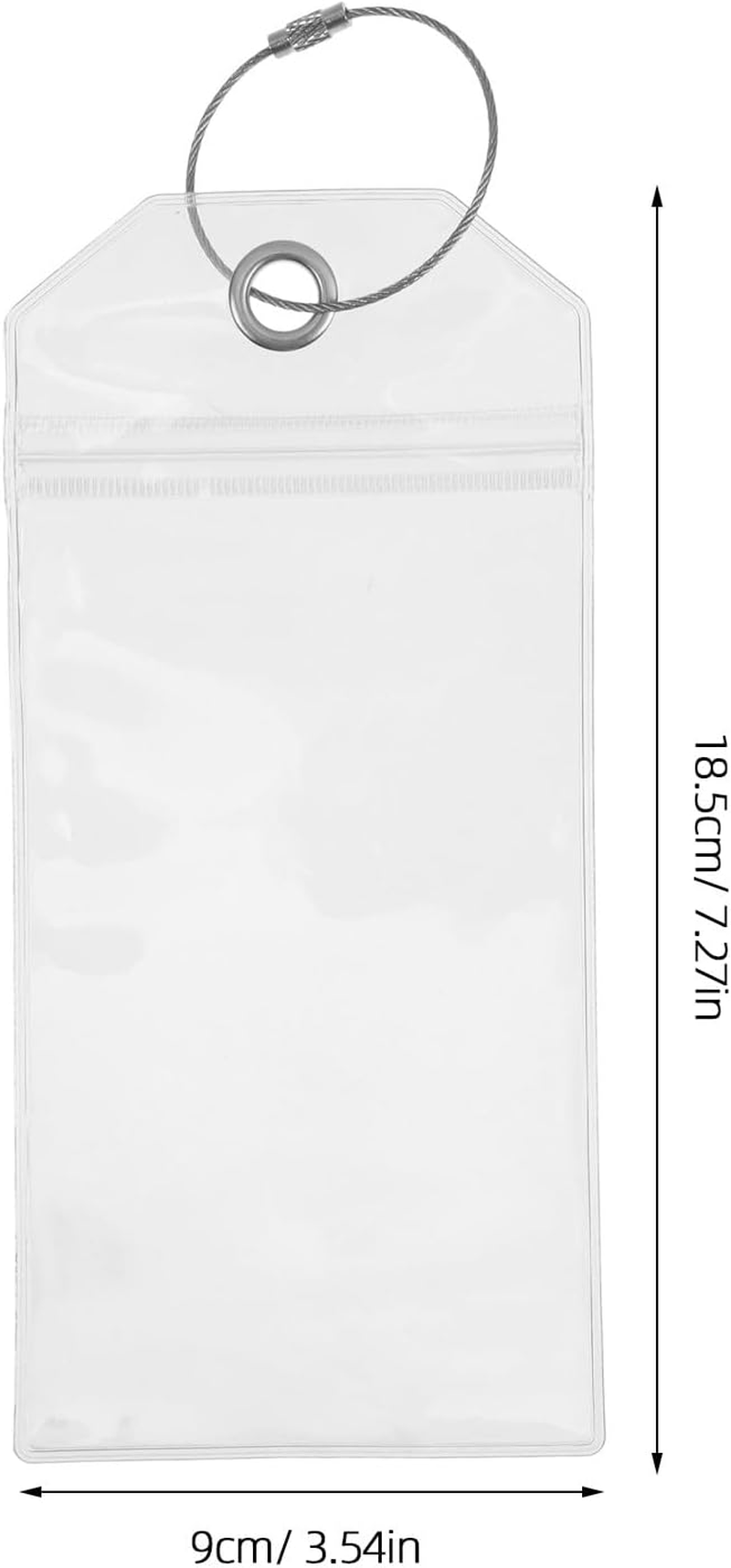 HIAKDOFT 5Pcs Clear Luggage Tag Holder with Steel Ring for Travel Bags Suitcases Sports Gear and Pet Carriers PVC Id Case for Cruises Weddings Easy Attach Detach Organizer