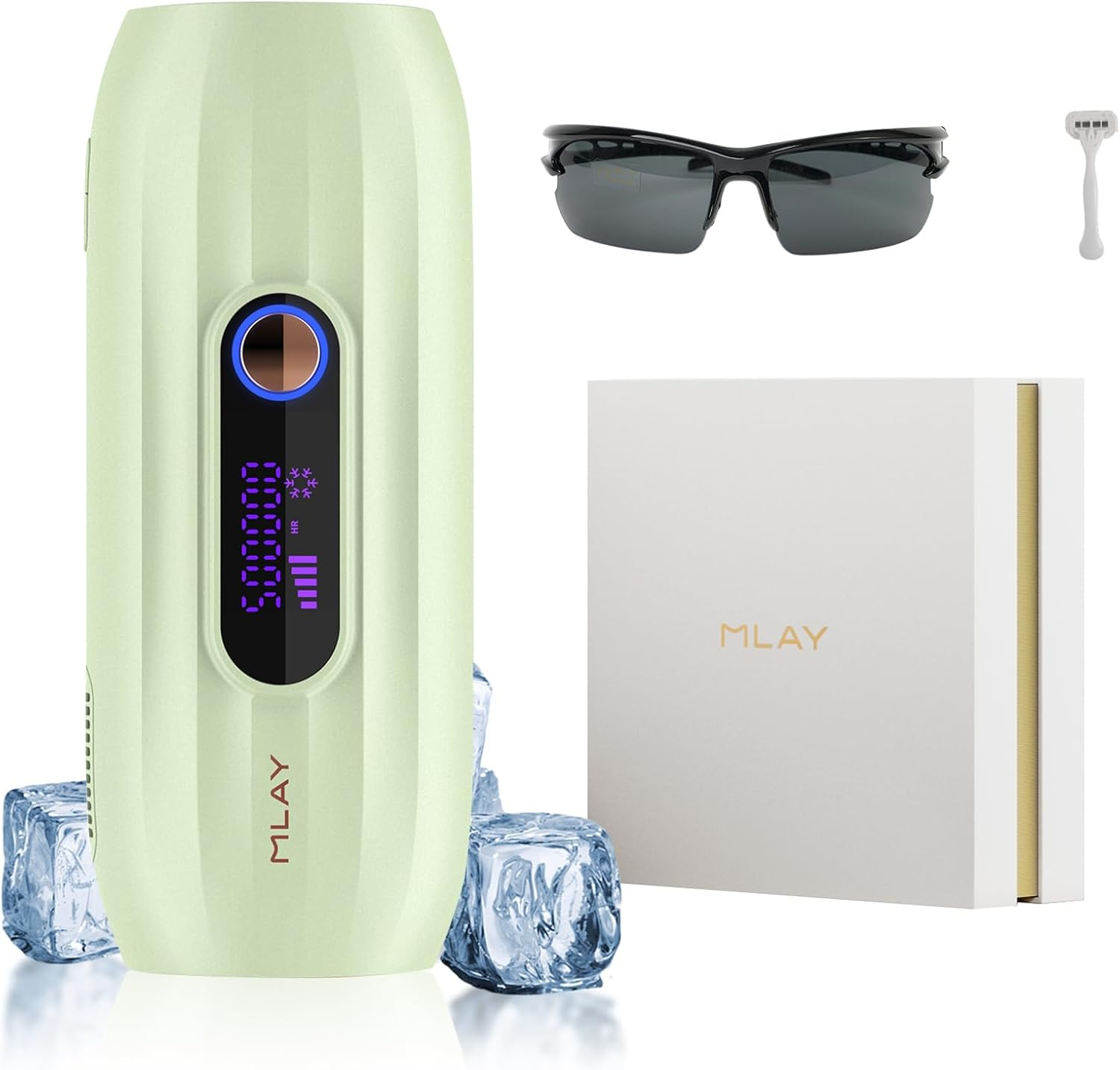 MLAY Ipl Laser Hair Removal, Laser Hair Removal, Hair Removal Device with Ice-Cooling System, Painless IPL Hair Remover, Ipl Hair Removal for Armpits Legs Arms Bikini Line Whole Body, 5 Energy Levels (Green) image number 5