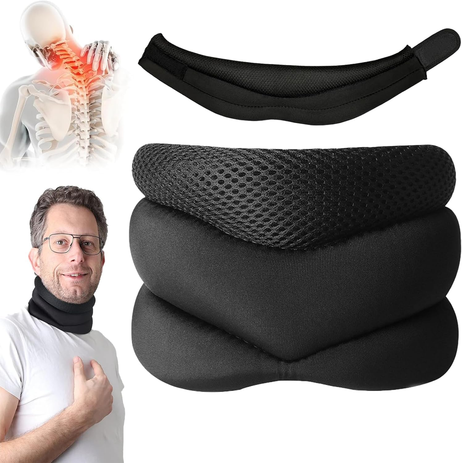 Vitavix Neck Support, Necksupport Never Snore Again, Adjustable anti Snoring Neck Brace, Neck Support Brace for Sleeping,Relief of Cervical Spine Pressure for Sleeping image number 1