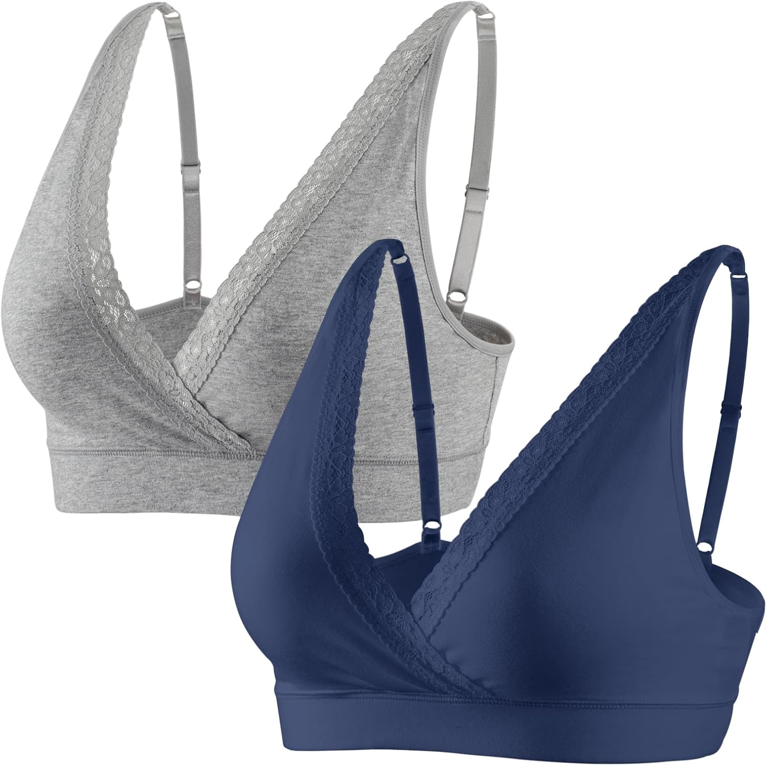 Lace Cotton Sleep Bras for Women, Maternity Nursing Bras, Pregnancy Support Bra with Adjustable Straps