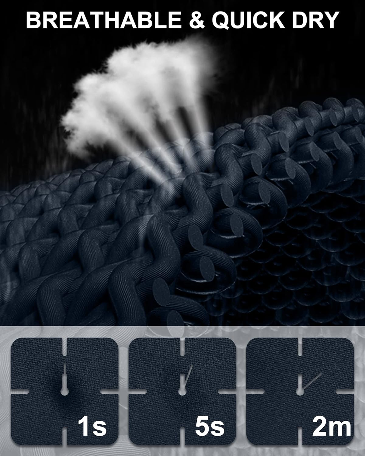 33,000Ft Men'S Blue Athletic Shorts with Pockets, Breathable, Drawstring Closure, Mid Rise, 3 Inch Inseam, Running, Gym, Training image number 3