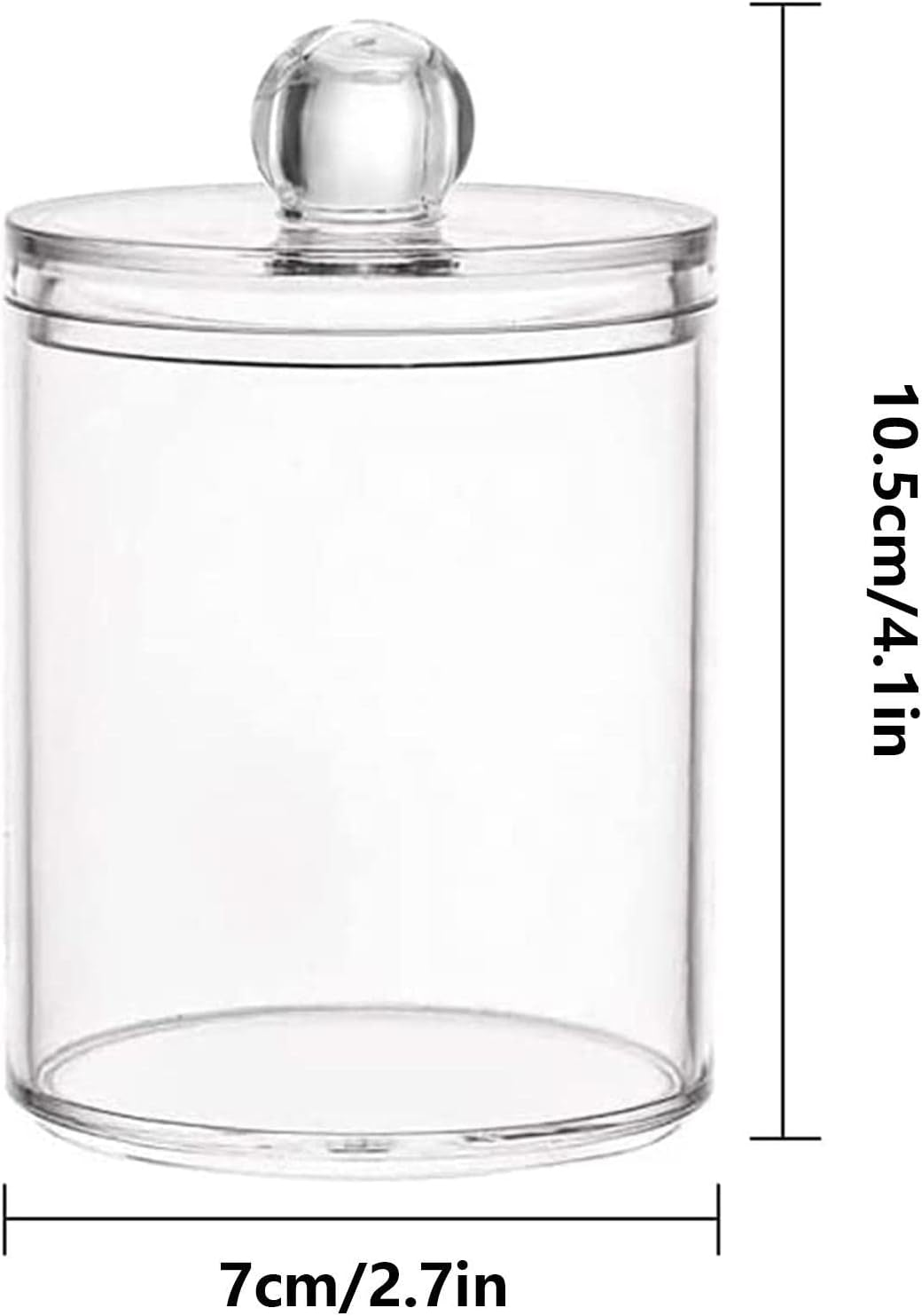Clear Acrylic Cotton Organizer Jar - Bathroom Storage Canister for Cotton round Pads Swabs image number 6