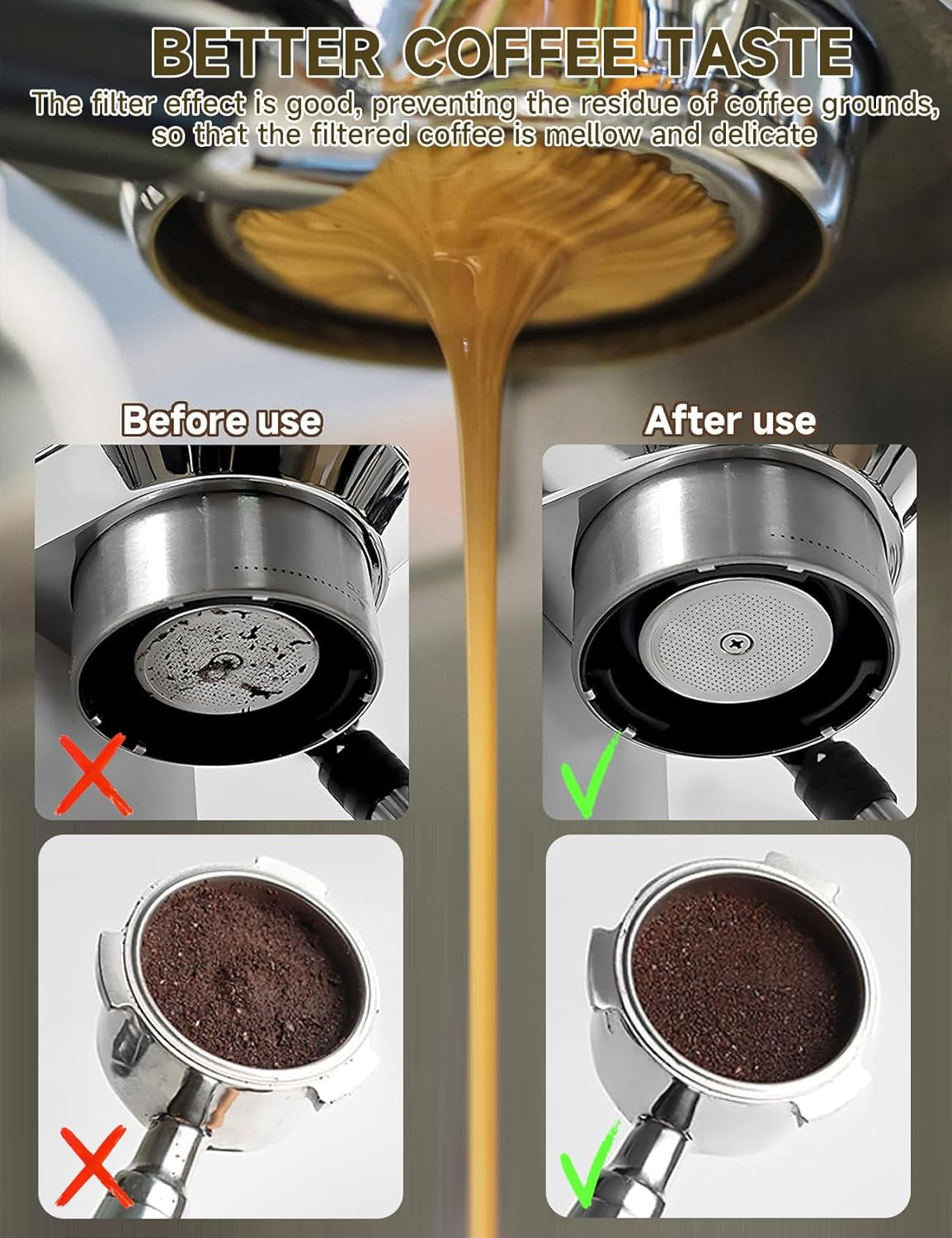 2 PCS Espresso Puck Screen, 53.5Mm Puck Screen, Resuable 1.7Mm Thickness Espresso Filter Mesh, Stainless Steel Professional Barista Coffee Filter Mesh Plate for Espresso Portafilter Filter Basket