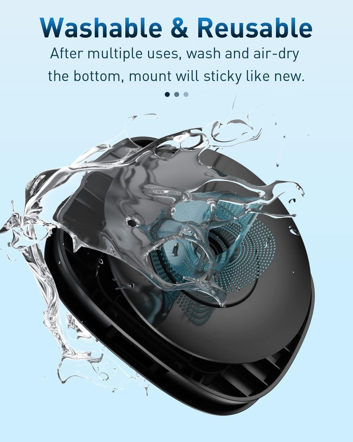 Car Phone Holder, 360&deg; Rotatable Phone Holder for Car Dashboard, Horizontal & Vertical Viewing Car Phone Mount，Washable Reusable Car Mobile Phone Holder, for Iphone Samsung Android Smartphones (Black - Red image number 3