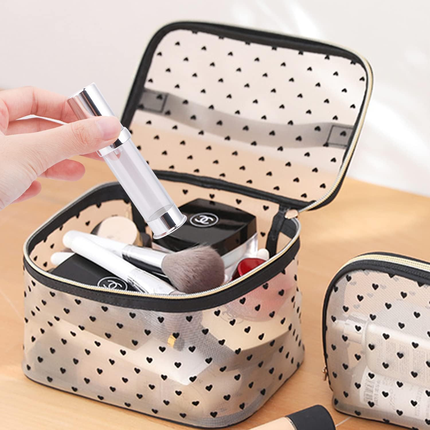 8 Pack 10Ml/0.34Oz Plastic Airless Pump Bottle Refillable Lotion Containers Empty Pump Press Vacuum Dispenser for Travel Cosmetic Liquid Foundation Essence Gel Emulsion Toiletries Sample image number 1