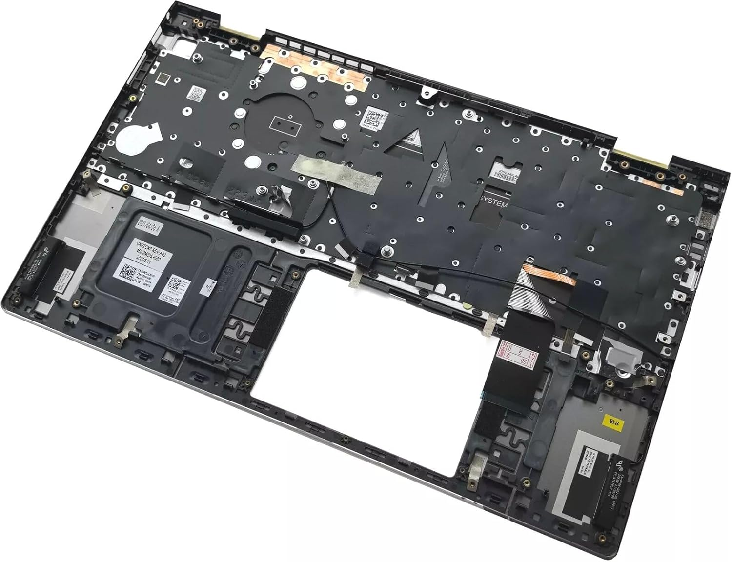 Wzqrps New Replacement for Dell Inspiron 15Pro 5510 5515 Laptop Upper Case Palmrest Backlit Keyboard Assembly Part 06P0TG 6P0TG Gray