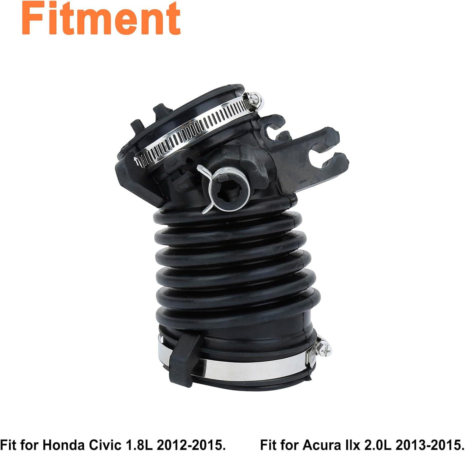 Engine Air Intake Hose (Tube with Clamps). Replaces Part # 17225-R1A-A01. Fits for Honda Civic 1.8L 2012-2015, Acura Ilx 2.0L 2013-2015.