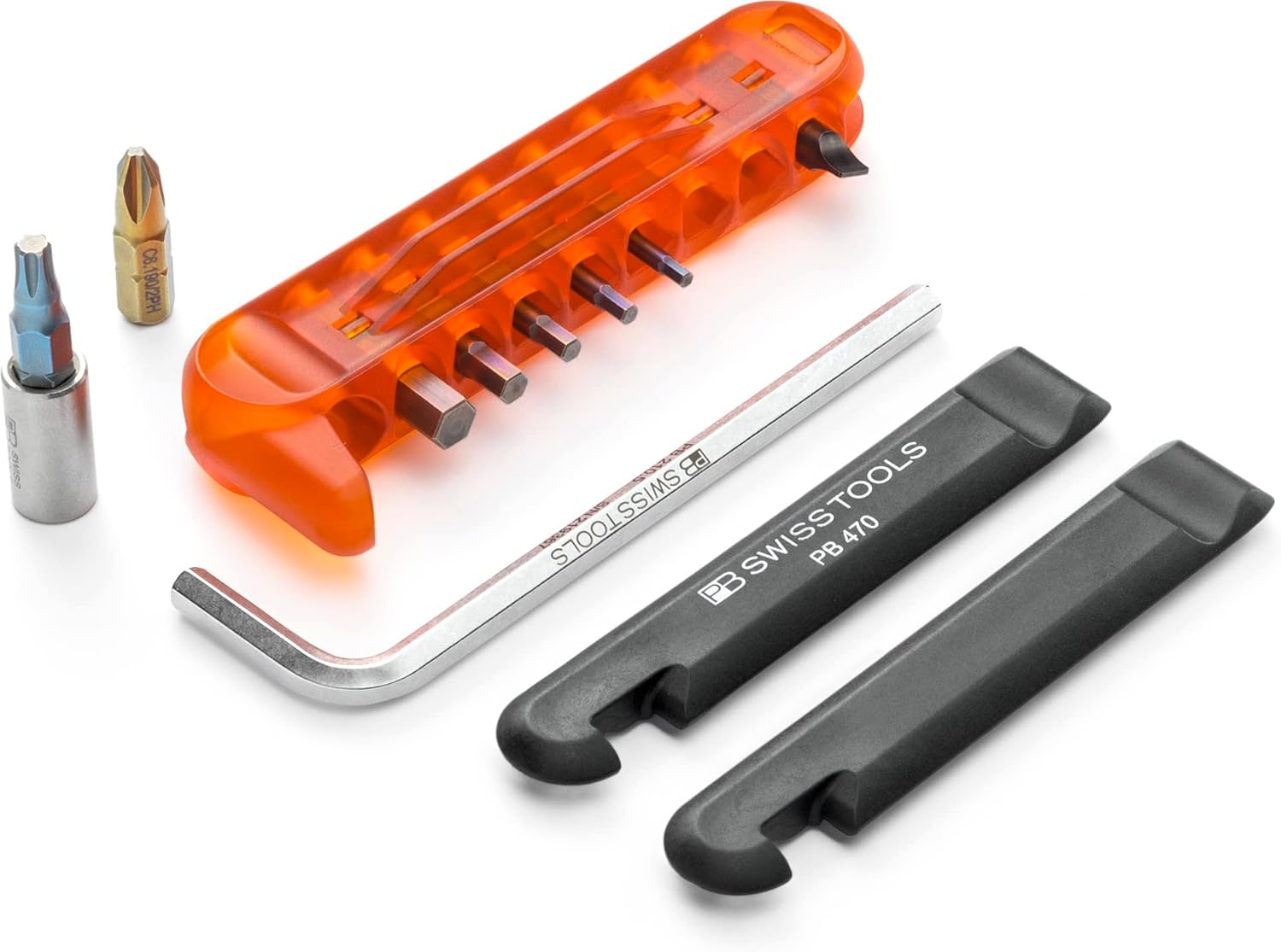 PB Swiss 9 Screwdriving Tool and Two Tire Levers in Skin Pack, Green