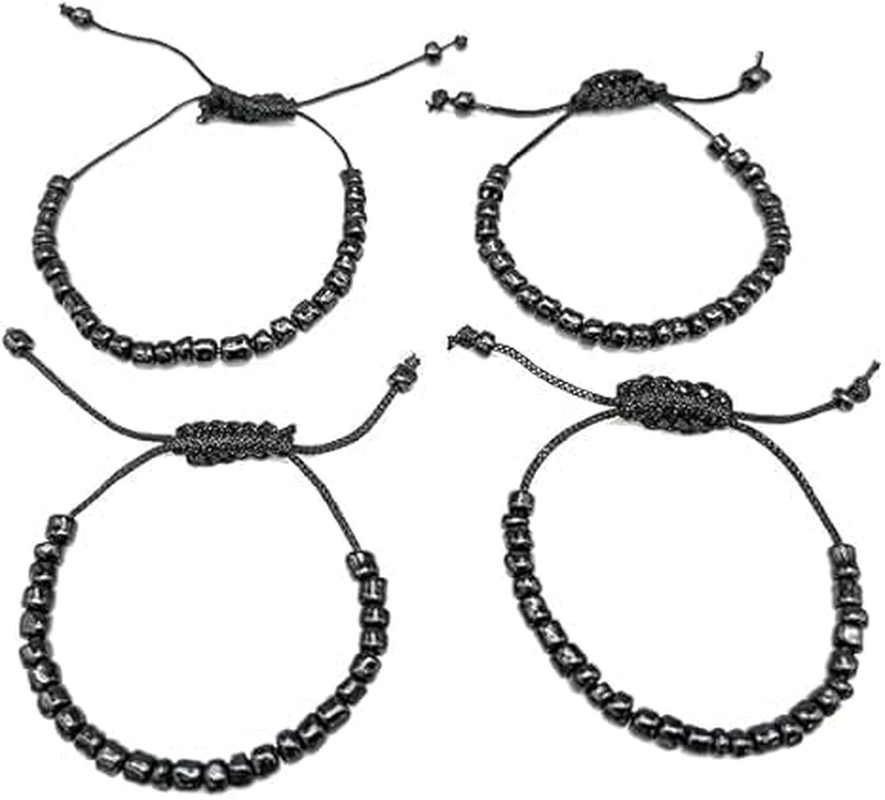 CLICK2GET Black Nazariya Bracelet Set for Baby Girls & Boys (Set of 4) - Adjustable Cotton Thread Evil Eye Bracelets for Newborns (0-1 Year), Black image number 2