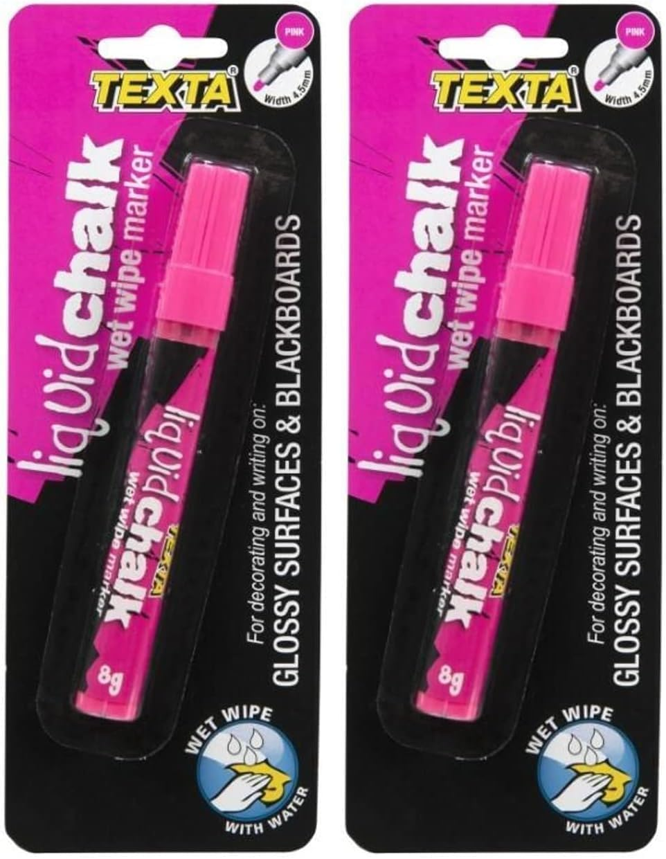 Texta Liquid Chalk Marker Bullet Wet Wipe Yellow